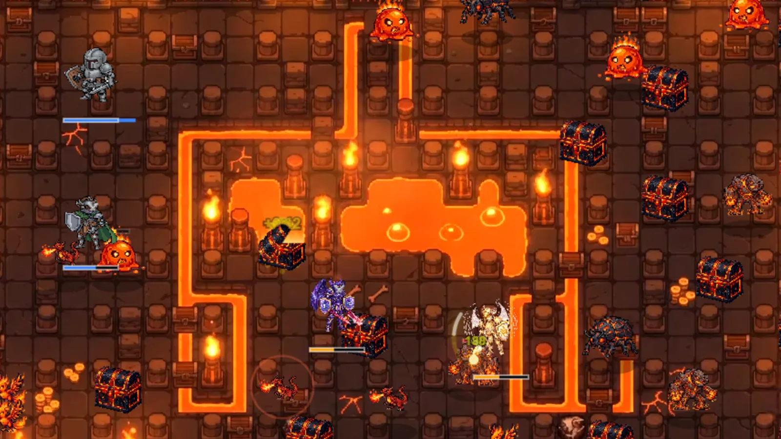 A knight squad mid-run